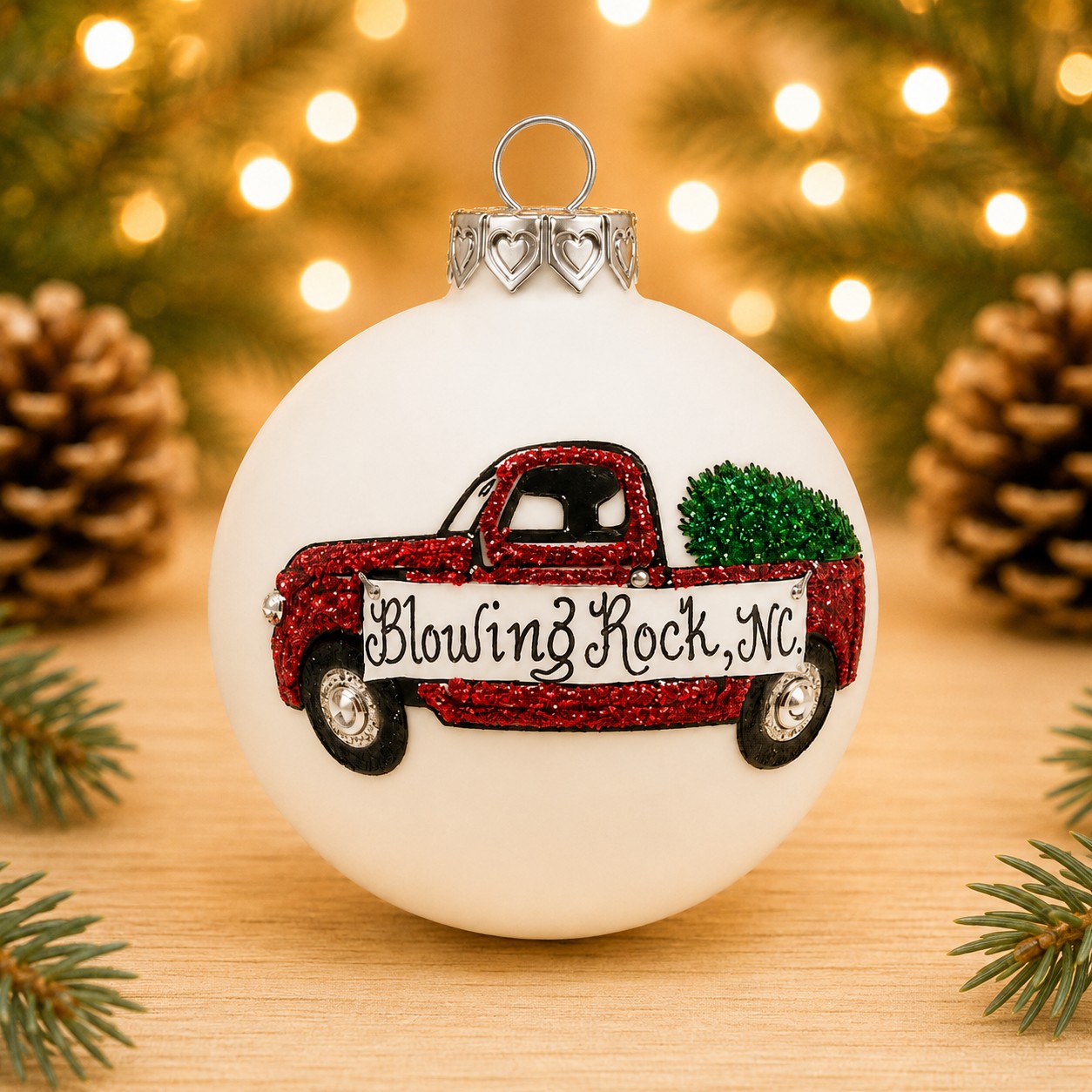 Blowing Rock Red Truck Ornament